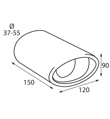 Terminale scarico universale inox singolo TS 17S 37 55mm