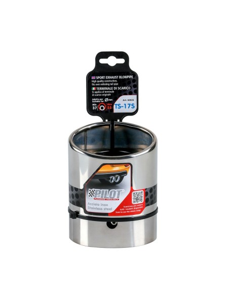 Terminale scarico universale inox singolo TS 17S 37 55mm
