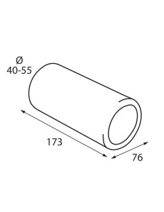 Terminale scarico universale inox singolo TS 19S 40 55mm 2