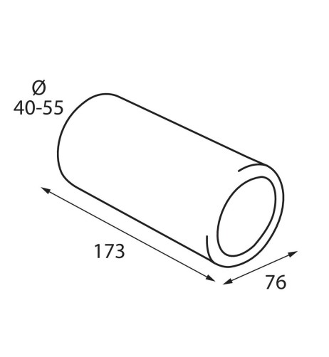 Terminale scarico universale inox singolo TS 19S 40 55mm