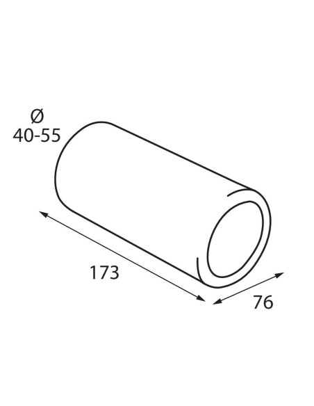Terminale scarico universale inox singolo TS 19S 40 55mm