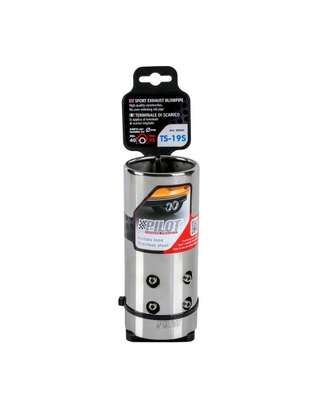 Terminale scarico universale inox singolo TS 19S 40 55mm