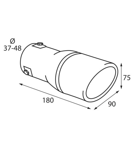 Terminale scarico universale inox singolo TS 25 37 48mm