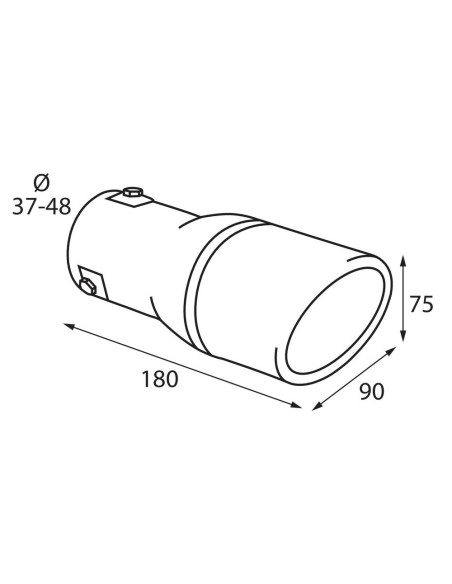 Terminale scarico universale inox singolo TS 25 37 48mm