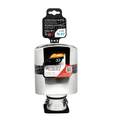 Terminale scarico universale inox singolo TS 27 33 41mm