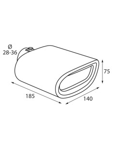 Terminale scarico universale inox singolo TS 30 28 36mm 2