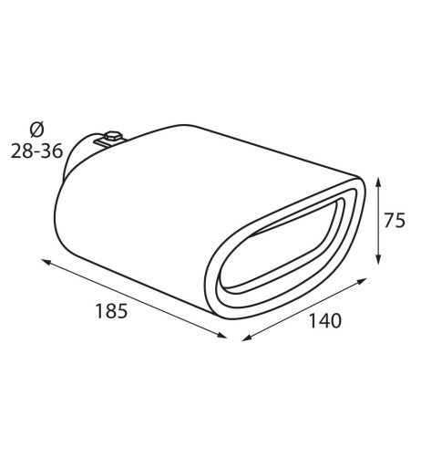Terminale scarico universale inox singolo TS 30 28 36mm