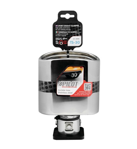 Terminale scarico universale inox singolo TS 30 28 36mm