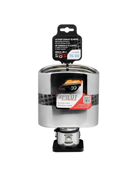 Terminale scarico universale inox singolo TS 30 28 36mm