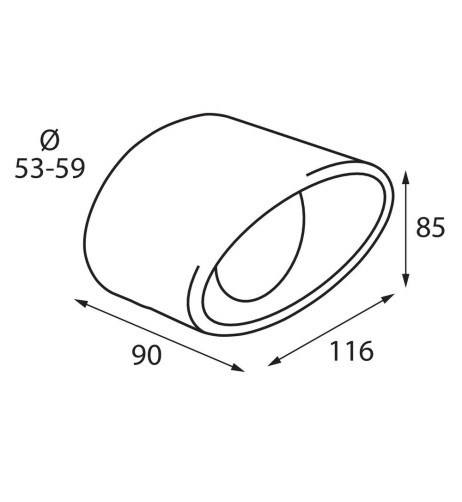 Terminale scarico universale inox singolo TS 32 53 59mm