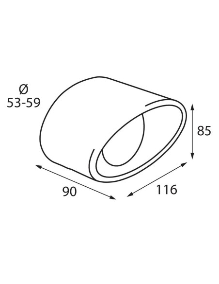 Terminale scarico universale inox singolo TS 32 53 59mm