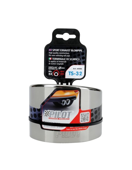 Terminale scarico universale inox singolo TS 32 53 59mm