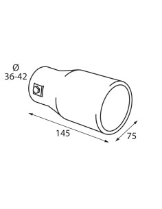 Terminale scarico universale inox singolo TS 35 36 42mm 2
