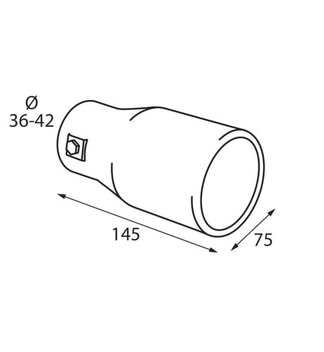 Terminale scarico universale inox singolo TS 35 36 42mm