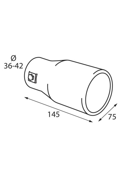 Terminale scarico universale inox singolo TS 35 36 42mm