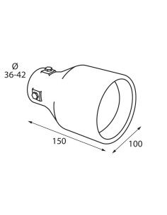 Terminale scarico universale inox singolo TS 36 36 42mm 2