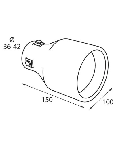 Terminale scarico universale inox singolo TS 36 36 42mm
