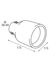 Terminale scarico universale inox singolo TS 37 38 49mm 2