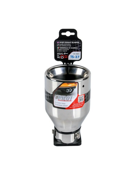 Terminale scarico universale inox singolo TS 37 38 49mm