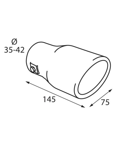 Terminale scarico universale inox singolo TS 38 35 42mm