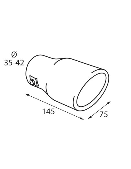 Terminale scarico universale inox singolo TS 38 35 42mm