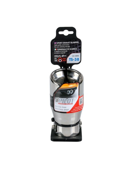Terminale scarico universale inox singolo TS 38 35 42mm