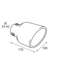 Terminale scarico universale inox singolo TS 39 35 42mm 2