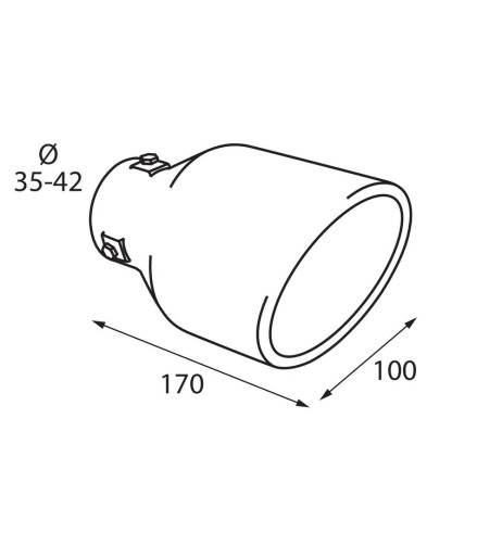 Terminale scarico universale inox singolo TS 39 35 42mm