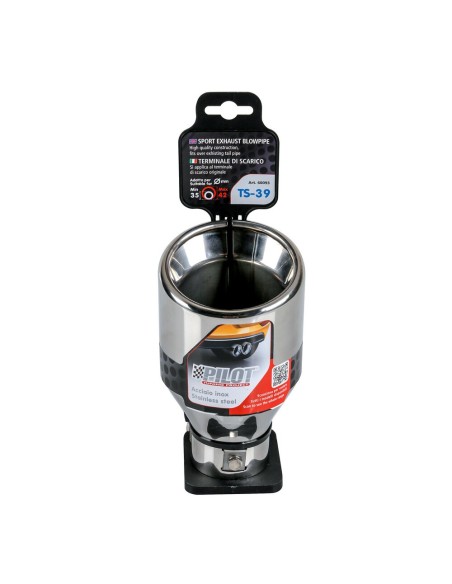 Terminale scarico universale inox singolo TS 39 35 42mm