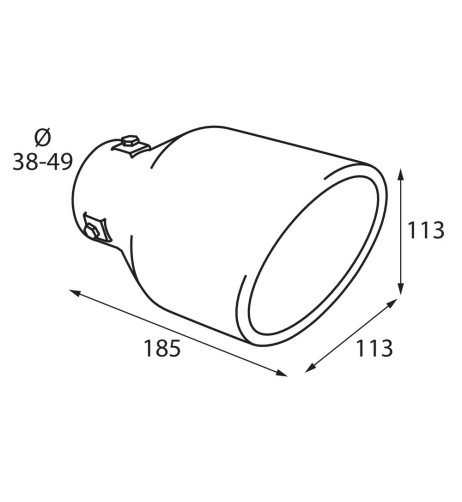 Terminale scarico universale inox singolo TS 40 38 49mm