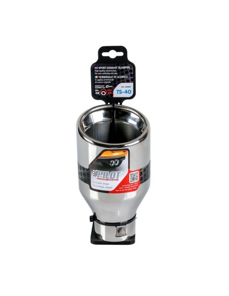 Terminale scarico universale inox singolo TS 40 38 49mm