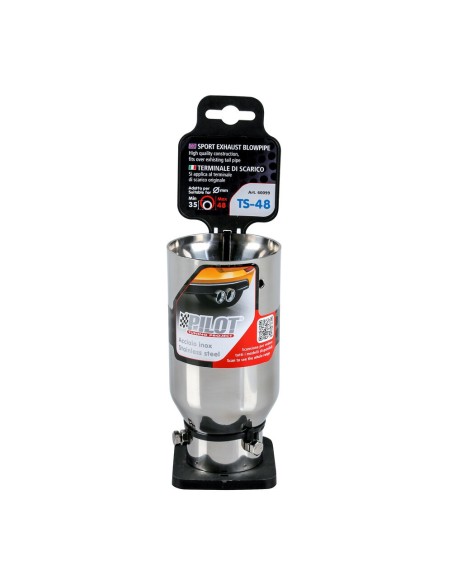 Terminale scarico universale inox singolo TS 48 35 48mm
