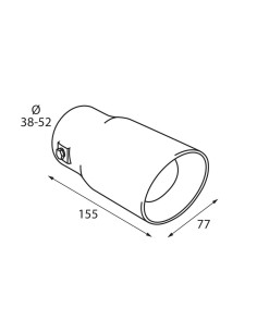 Terminale scarico universale inox singolo TS 49 38 52mm 2