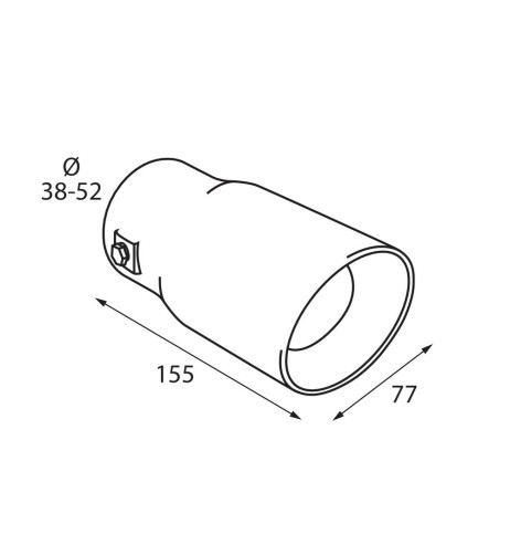 Terminale scarico universale inox singolo TS 49 38 52mm