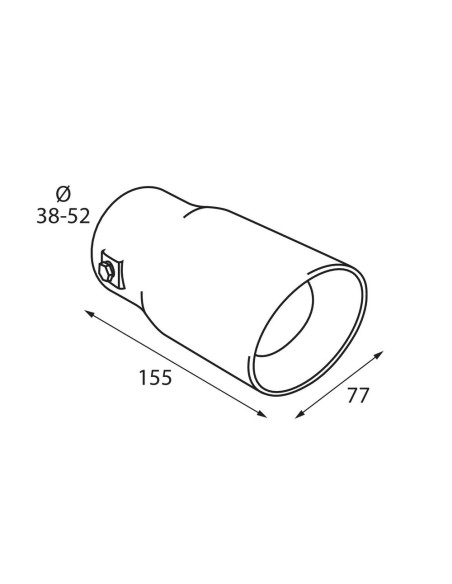 Terminale scarico universale inox singolo TS 49 38 52mm