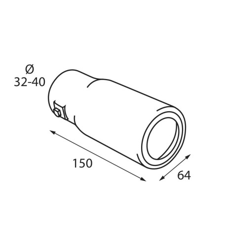 Terminale scarico universale inox singolo TS 52 32 40mm