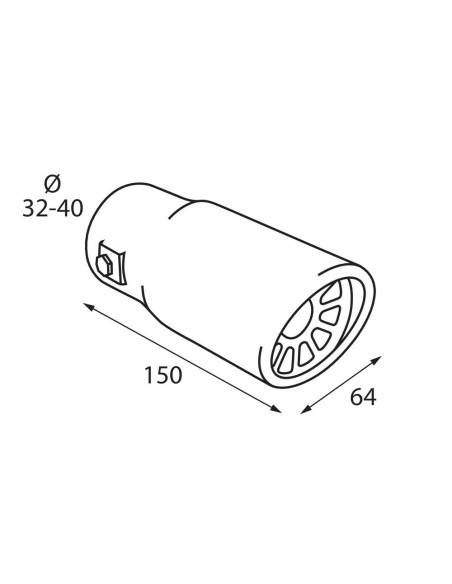 Terminale scarico universale inox singolo TS 53 32 40mm