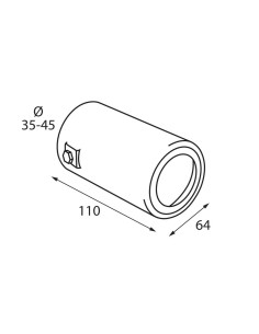 Terminale scarico universale inox singolo TS 54 35 45mm 2