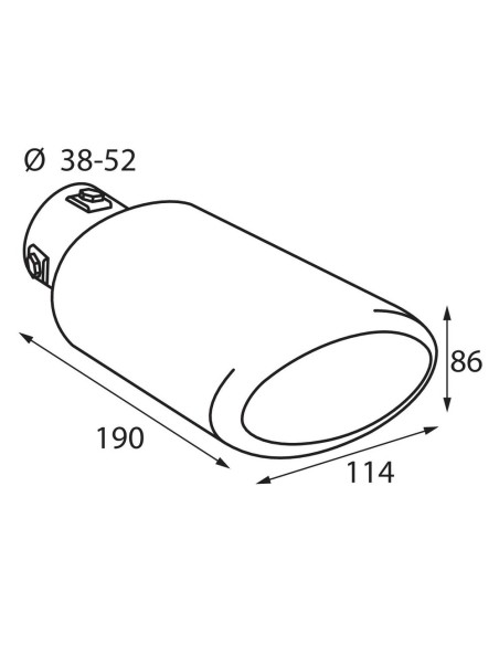 Terminale scarico universale inox singolo TS 56 38 52mm