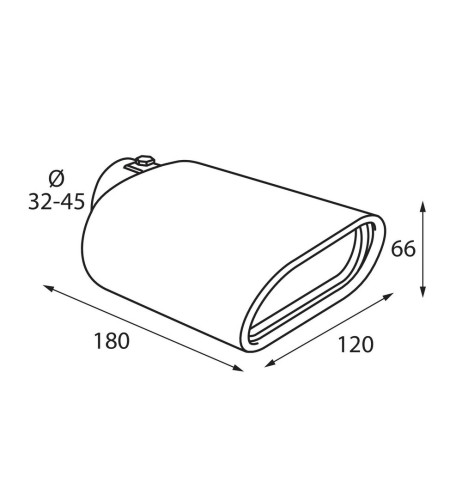 Terminale scarico universale inox singolo TS 57 32 45mm