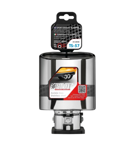 Terminale scarico universale inox singolo TS 57 32 45mm