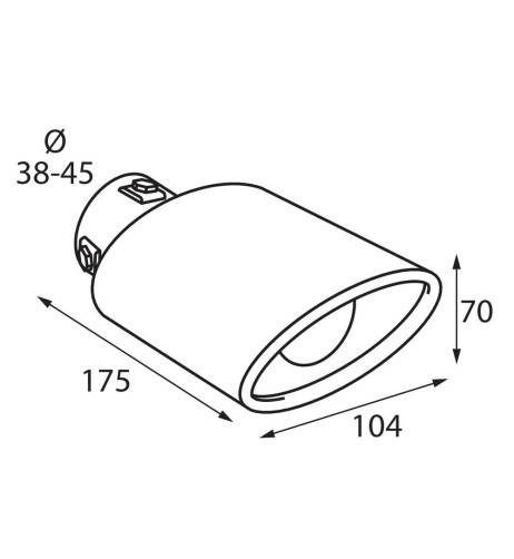 Terminale scarico universale inox singolo TS 58 38 45mm