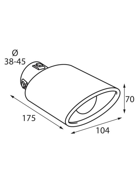 Terminale scarico universale inox singolo TS 58 38 45mm