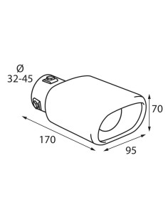 Terminale scarico universale inox singolo TS 59 32 45mm 2