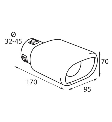 Terminale scarico universale inox singolo TS 59 32 45mm