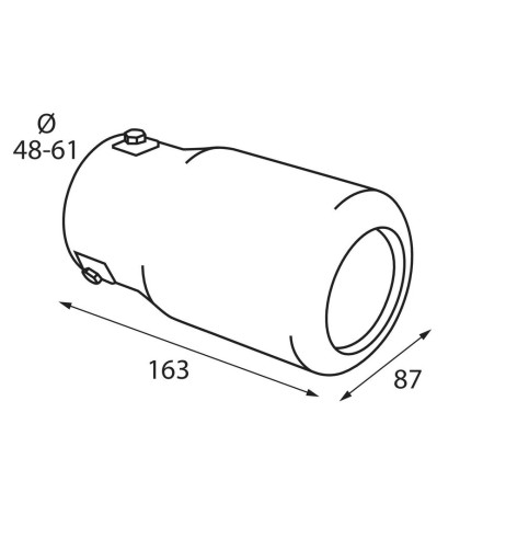 Terminale scarico universale inox singolo TS 63 48 61mm