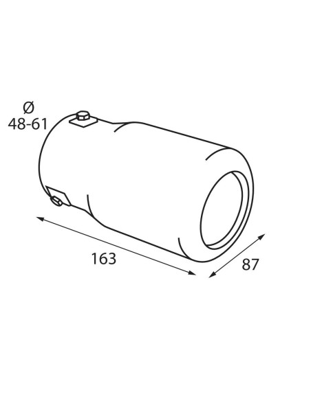 Terminale scarico universale inox singolo TS 63 48 61mm