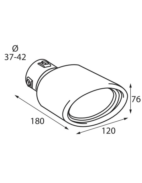 Terminale scarico universale inox singolo TS 65 37 42mm