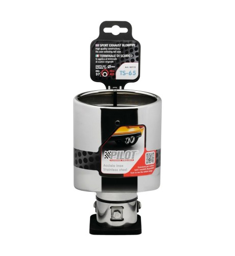 Terminale scarico universale inox singolo TS 65 37 42mm