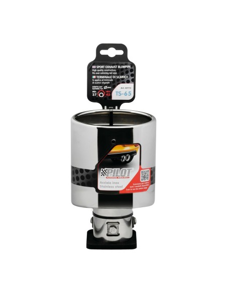 Terminale scarico universale inox singolo TS 65 37 42mm